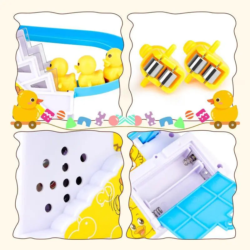 Small Ducks Climbing Toys, Electric Ducks Race Track Chasing Game Set, Playful Roller Coaster Toy with LED Flashing Lights & Music #GLOBAL PICKS