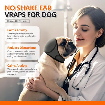 2Pcs / 1Pc Dog Ear Protector Earmuffs Bandana for Noise Reduction and Hearing Protection Adjustable Head Fixation Design Breathable Soft Material Suitable for Swimming Beach