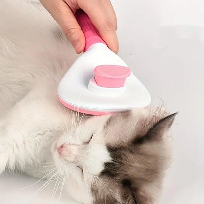 Pet Hair Removal Comb, 1 Count Pet Grooming Brush, One-Click Cleaning Pet Hair Remover, Dog & Cat Grooming Supplies, Dog & Cat Accessories