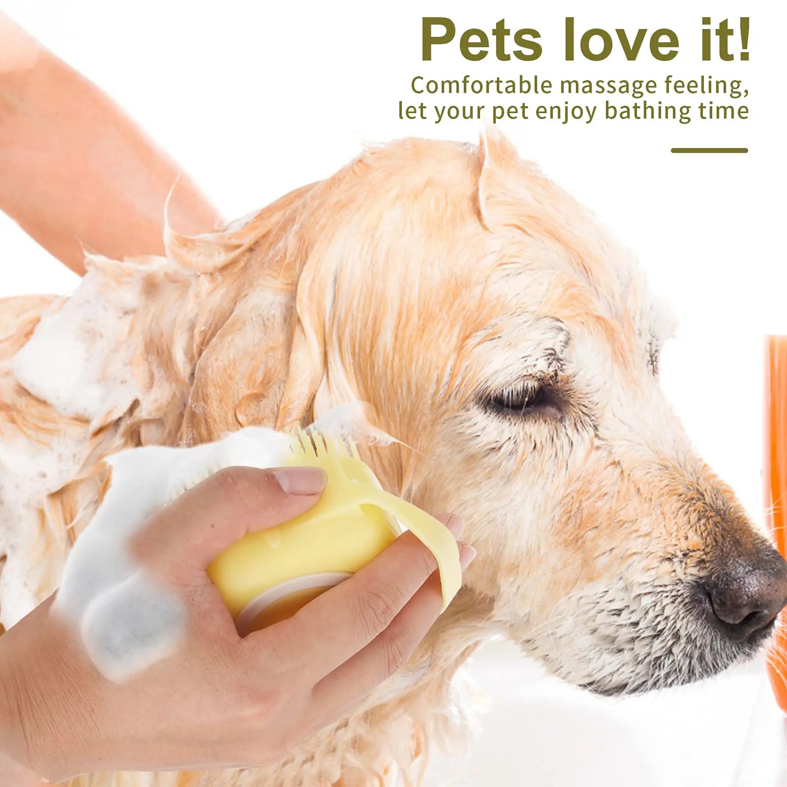 Spring 2 in 1 Silicone Pet Bath Brush, 1/2 Counts Multifunctional Pet Bath Soap Dispenser Massage Brush, Dog Cat Bath Shower Massaging Accessories for Holiday Gift