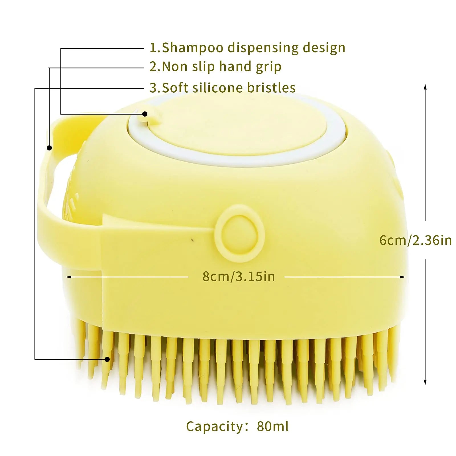 Spring 2 in 1 Silicone Pet Bath Brush, 1/2 Counts Multifunctional Pet Bath Soap Dispenser Massage Brush, Dog Cat Bath Shower Massaging Accessories for Holiday Gift
