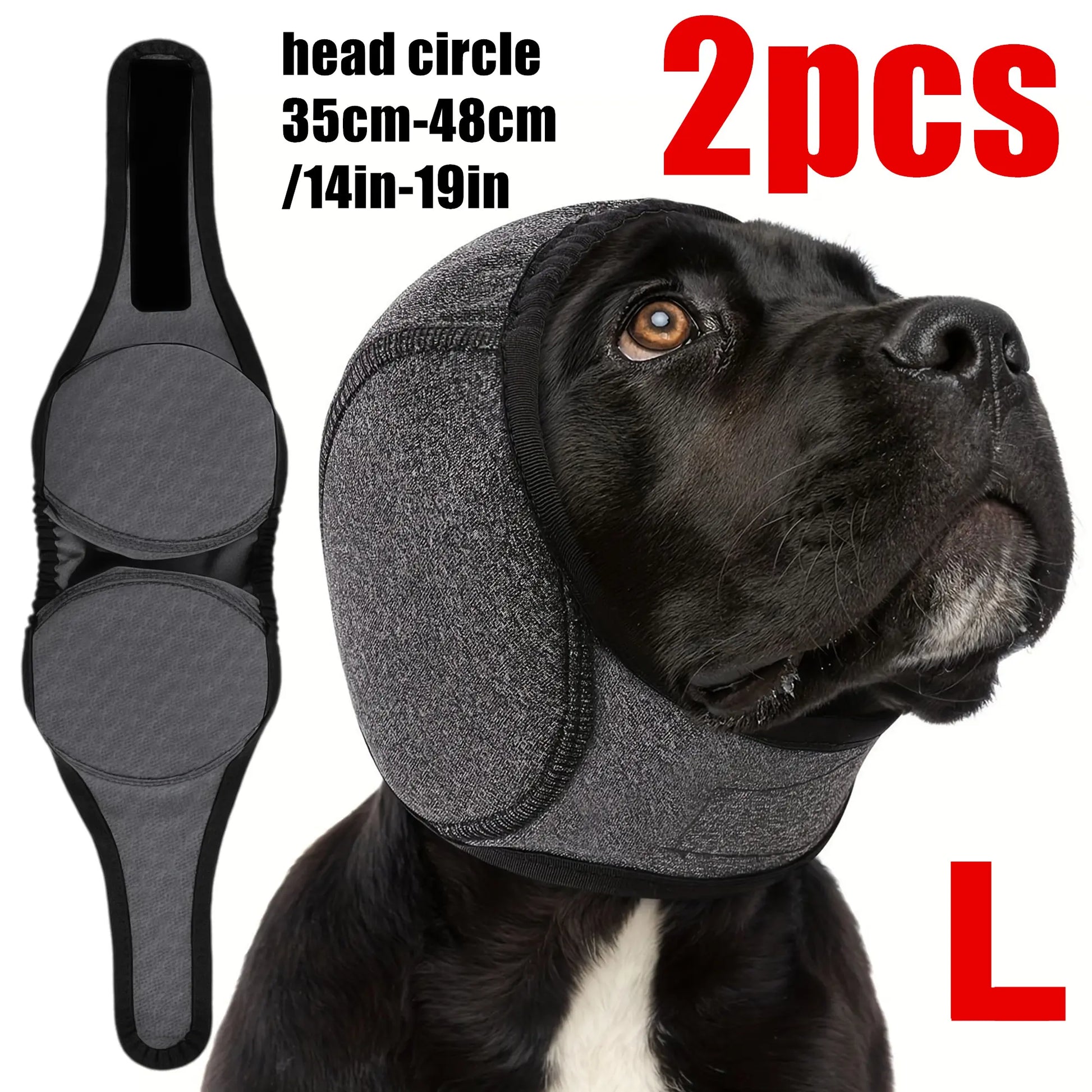 2Pcs / 1Pc Dog Ear Protector Earmuffs Bandana for Noise Reduction and Hearing Protection Adjustable Head Fixation Design Breathable Soft Material Suitable for Swimming Beach