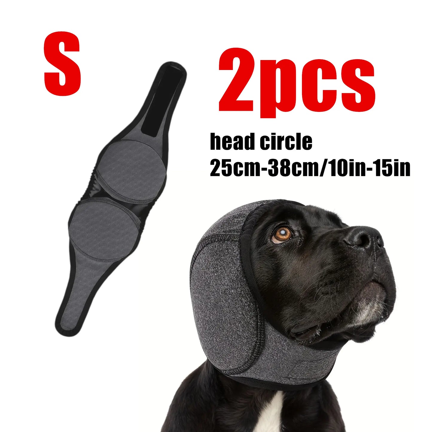 2Pcs / 1Pc Dog Ear Protector Earmuffs Bandana for Noise Reduction and Hearing Protection Adjustable Head Fixation Design Breathable Soft Material Suitable for Swimming Beach