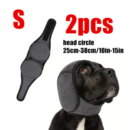 2Pcs / 1Pc Dog Ear Protector Earmuffs Bandana for Noise Reduction and Hearing Protection Adjustable Head Fixation Design Breathable Soft Material Suitable for Swimming Beach