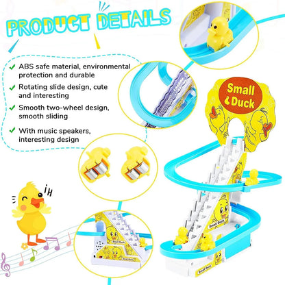 Small Ducks Climbing Toys, Electric Ducks Race Track Chasing Game Set, Playful Roller Coaster Toy with LED Flashing Lights & Music #GLOBAL PICKS